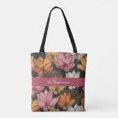 Blooming Lotus Water Lilies on Charcoal Black Tasche (Rückseite)