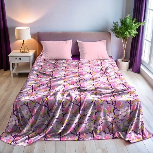 Blooming Magnolia Fleece Blanket