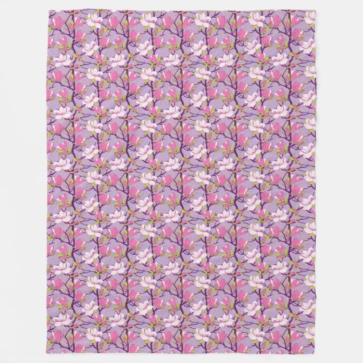 Blooming Magnolia Fleece Blanket (Vorderseite)