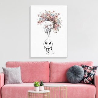 Blooming Mind- Modern Surrealist Floral Art Poster Leinwanddruck