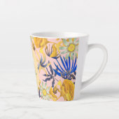 Blooming Mystical Floral Monogram Beige Latte Mug Milchtasse (Rechts)
