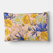 Blooming Mystical Floral Monogram Beige Zubehörtasche (Rückseite)