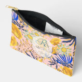 Blooming Mystical Floral Monogram Beige Zubehörtasche (Offen)