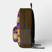 Blooming Mystical Floral Monogram Brown Bedruckter Rucksack (Rechts)