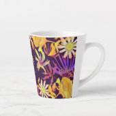 Blooming Mystical Floral Monogram Brown Latte Mug Milchtasse (Rechts)