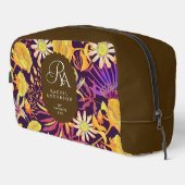 Blooming Mystical Floral Monogram Brown Waschbeutel (Rechte Ecke)