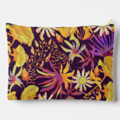 Blooming Mystical Floral Monogram Brown Zubehörtasche (Rückseite)