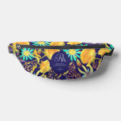 Blooming Mystical Floral Monogram Navy  Bauchtasche (Ablage )