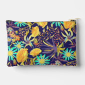 Blooming Mystical Floral Monogram Navy  Zubehörtasche (Rückseite)