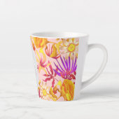 Blooming Mystical Floral Monogram Pink Latte Mug Milchtasse (Rechts)