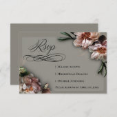 Blooming Peonies RSVP Card (Vorne/Hinten)