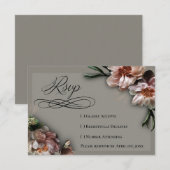 Blooming Peonies RSVP Card Karte (Vorne/Hinten)