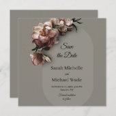 Blooming Peonies Save the Date Invite (Vorne/Hinten)