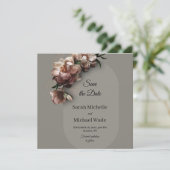 Blooming Peonies Save the Date Invite (Stehend Vorderseite)
