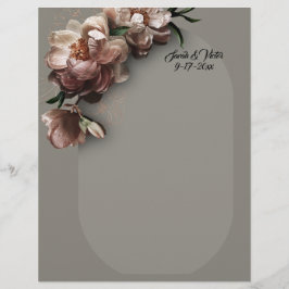 Blooming Peonies Stationery Briefbogen
