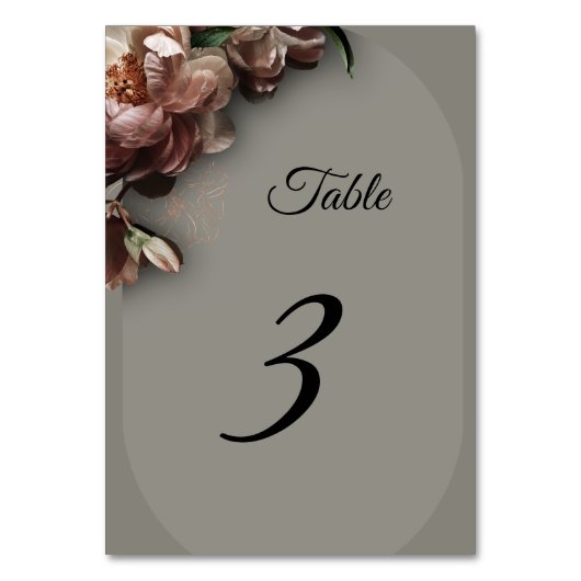 Blooming Peonies Table Number Tischnummer (Vorderseite)