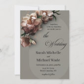 Blooming Peonies Wedding Invitation Einladung (Vorderseite)