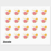 Blooming Peony Wedding Vielen Dank Runder Aufkleber (Blatt)