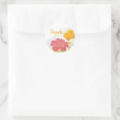 Blooming Peony Wedding Vielen Dank Runder Aufkleber (Tasche)