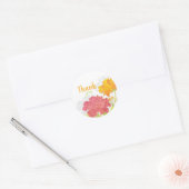 Blooming Peony Wedding Vielen Dank Runder Aufkleber (Umschlag)