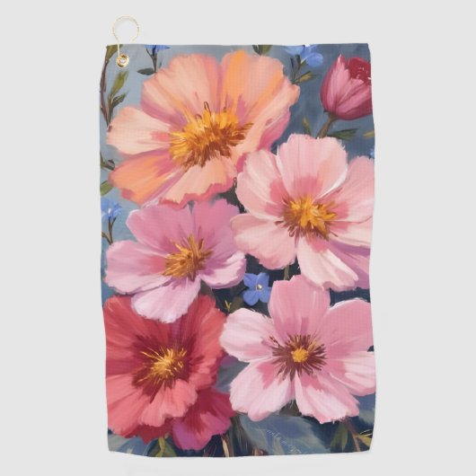 Blooming Petals | Floral Watercolor Painting Golfhandtuch (Vorderseite)