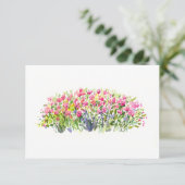 Blooming Pink Garden – Minimal Floral Design Dankeskarte (Stehend Vorderseite)