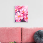Blooming Pink Petals | Flower Painting Watercolor Leinwanddruck (Insitu (Wohnzimmer))