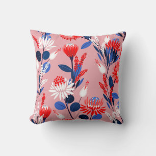 Blooming Protea: Botanisches Gartenmuster Kissen