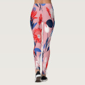 Blooming Protea: Botanisches Gartenmuster Leggings (Rückseite)