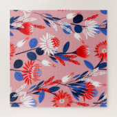 Blooming Protea: Botanisches Gartenmuster Puzzle (Horizontal)