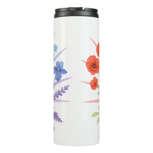 Blooming Radiance – Water Bottle with Rainbow Flow Thermosbecher (Rückseite)