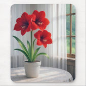 Blooming Red Amaryllis  Mousepad (Vorne)