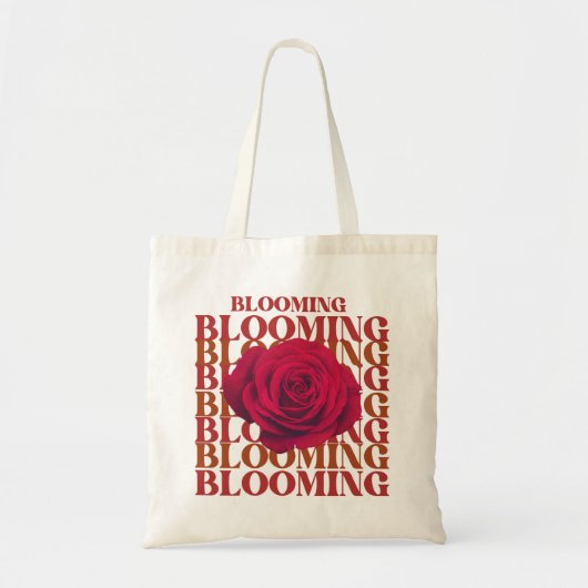 Blooming Rose Statement-Tasche Tragetasche (Vorne)
