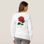 Blooming Rosebud Sketch T-Shirt (Schwarz voll)