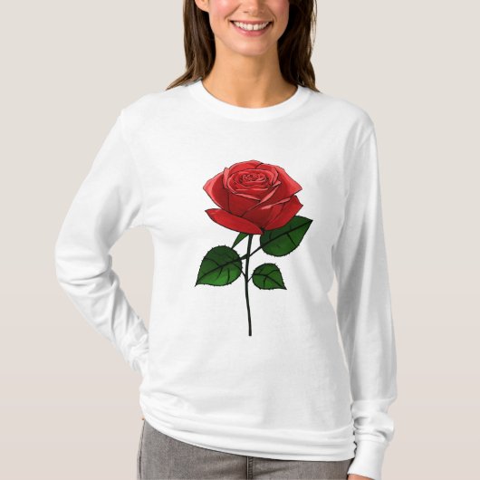 Blooming Rosebud Sketch T-Shirt (Vorderseite)