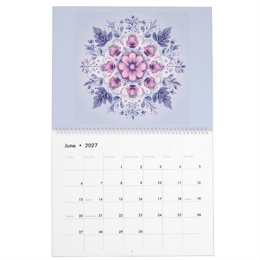Blooming Serenity Mandala Calendar Kalender (Jun 2027)