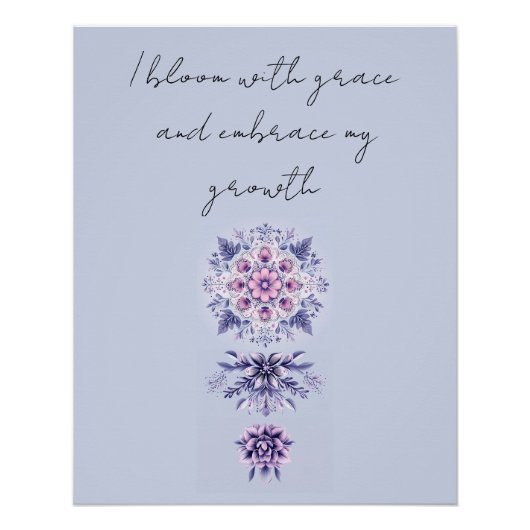 Blooming Serenity Mandala Glossy Poster (Vorderseite)