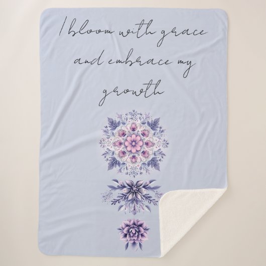 Blooming Serenity Mandala Sherpa Blanket Sherpadecke (Vorderseite)