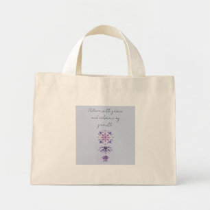 Blooming Serenity Mandala Tote Bag Mini Stoffbeutel