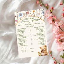 Blooming Soft Peach Joyful Teddy Bären Game Card