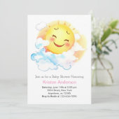 Blooming Sunshine Baby Girl Shower Einladung (Stehend Vorderseite)