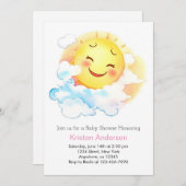 Blooming Sunshine Baby Girl Shower Einladung (Vorne/Hinten)
