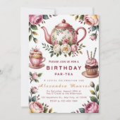 Blooming Tea Party Celebration Einladung (Vorderseite)