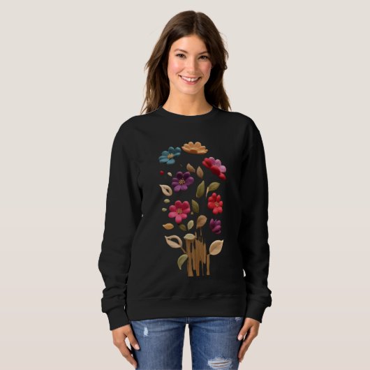 Blooming Through Silence Soft Petals, Liquid Roots Sweatshirt (Vorne ganz)