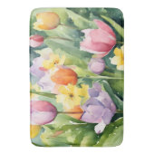 Blooming Tulips in watercolors Badematte (Vorderseite Vertikal)