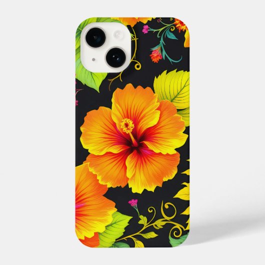 Blooming Vibes: Stilvolle Blume Print Mobile Cover iPhone Hülle (Rückseite)