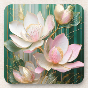Blooming Wallpaper Japanisch Magnolia Art Getränkeuntersetzer