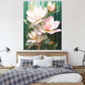 Blooming Wallpaper Japanisch Magnolia Art Leinwanddruck (Insitu (Schlafzimmer))