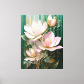 Blooming Wallpaper Japanisch Magnolia Art Leinwanddruck (Vorderseite)