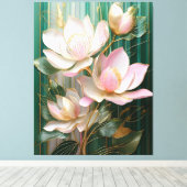 Blooming Wallpaper Japanisch Magnolia Art Leinwanddruck (Insitu (Holzboden))